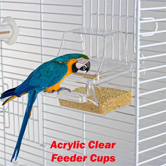 Large Canary Parakeet Cockatiel Lovebird Finch Roof Top Bird Parrot House Home Cage with Play Toys Climbing Ladder Side Nesting Box Doors Removable Stand On Wheels