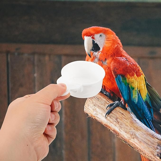 2pcs Bird Food Bowl and Cage Feeder Cups for Small Birds Watering Supplies for Parakeets and Small Parrots Cage Use
