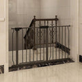 Extra Wide Pressure Mount Baby Gate Walk Through Auto Close White Metal Child Dog Pet Indoor Safety Gates for Stairs,Doorways,Kitchen and Living Room (43.31"-48.03"/110-122CM, Black)