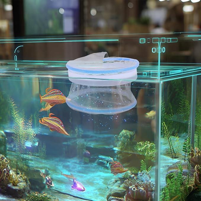 Aquarium Breeding Box and Fish Tank Isolation Chamber with Nylon Mesh, Floating Nursery Tank Divider for Guppy Fry Hatchery, Spawning Net for Indoor Breeders