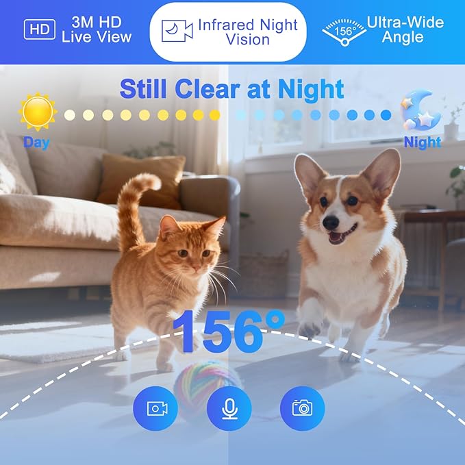 Automatic Cat Feeder with 2K Camera 5G WiFi 4L Timed Dry Food Dispenser APP Control, 15 Meals Programmable 1-20 Portion Per Day Dual Power Supply with Stainless Bowl for Multiple Pet Easy Clean