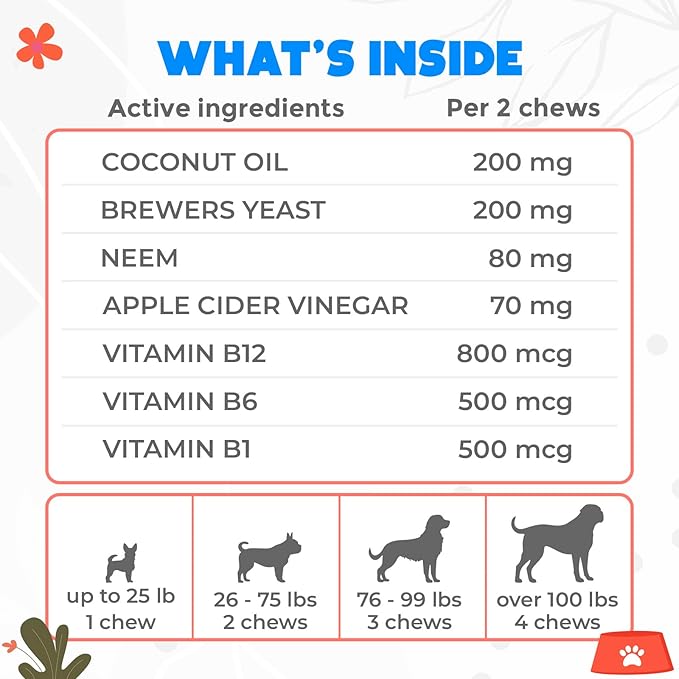 Flea and Tick Prevention Chewables for Dogs - 150 Chews - Flea & Tick Control - Vet-Approved Oral Treatment - Chicken Flavor - US-Made