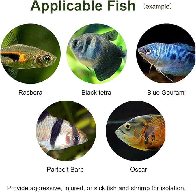 Fish Breeding Box, Acrylic Transparent Fish Tank Breeding Isolation Box Aquarium Hatchery Incubator Holder Fish Separation Breeder Box, with Hook and Sucker Design (30CM*10CM*10CM)