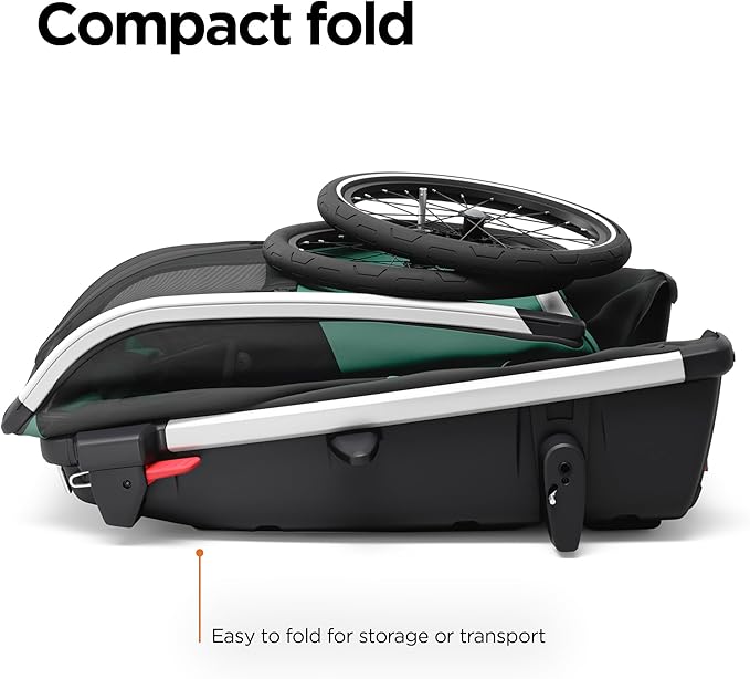 Thule Bexey pet Bike Trailer - Carrier for Small & Large Sized Dogs - Foldable Design - Easy to Connect to Bike - Padded Interior - Converts into Travel Crate - Durable Materials