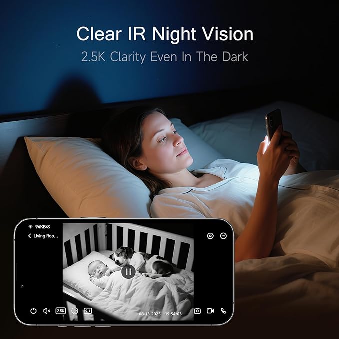 2.5K Indoor Camera 4pack, Non-Subscription AI Person/Pet/Cry Detection, 4MP Pet/Dog/Cat/Baby Camera w/Phone App, Pan Tilt WiFi Cameras for Home Security, Night Vision, Full Duplex Audio
