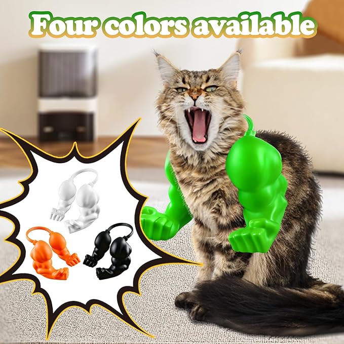 babyye Cat Toys Muscle Arms, Funny Printed Cat's Neck Arm with Muscle, Cats Costume Accessory for Pet Dress-Up, Cosplay, Christmas Parties & Photos (Green)