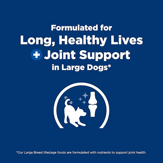 Hill's Science Diet Large Breed Adult Dry Dog Food 1-5, Quality Protein for Joint Support & Lean Muscles, No Corn, Wheat, Soy Chicken & Brown Rice, 30 lb. Bag