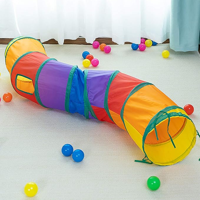 Cat Tunnel for Indoor Cats Interactive, Rabbit Tunnel Toys, Pet Toys Play Tunnels for Cats Kittens Rabbits Puppies Crinkle Pop Up Gray 47" Shape S