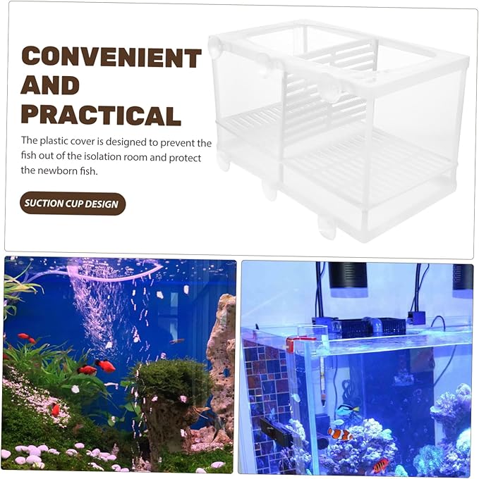 HANABASS 2pcs Aquarium Fish Breeding Box with Isolation Net Durable Hatching Tank for Betta and Shrimp Large Capacity Incubator with Suction Cups for Fish Fry Survival