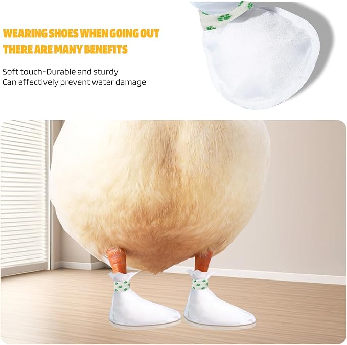 Disposable Boots for Real Duck Feet, Bumble Foot for Duck Supplies with Bandage, Large Size (Green N, 20 PCS)