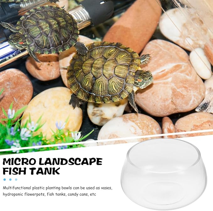 Milisten Thick Glass Turtle Bowl Aquarium Tank 20l Large Round Fish Bowl for Desktop Aquatic Landscaping and Hydroponic Plant Vase