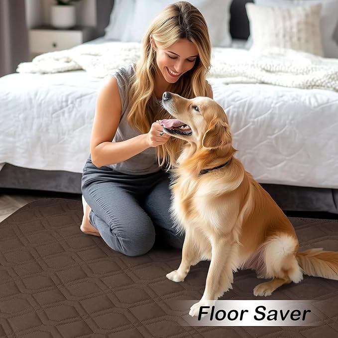 hyha Waterproof Dog Bed Blanket, Soft Pet Blankets, Waterproof Couch Cover for Dogs, Reversible Sofa Covers Washable for Furniture (68x82 Inch, Chocolate/Beige)
