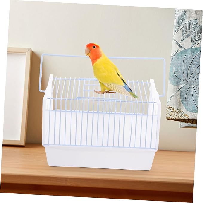 1set Portable Parrot Cage Lightweight Wire Bird Carrier for Travel Hiking Camping Pet Cage for Parrots Birds Convenient Handle for Easy Carrying for Outdoor Adventures