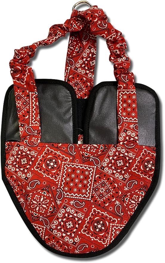 Hen Holster Bird Diaper, Wrap Around - for Hens, Roosters, Ducks, Leak-Proof Design, Comfortable Fleece Strap Bird Harness with Sewn-in Liner, Secure Hook & Loop Closure - Large, Red Bandana