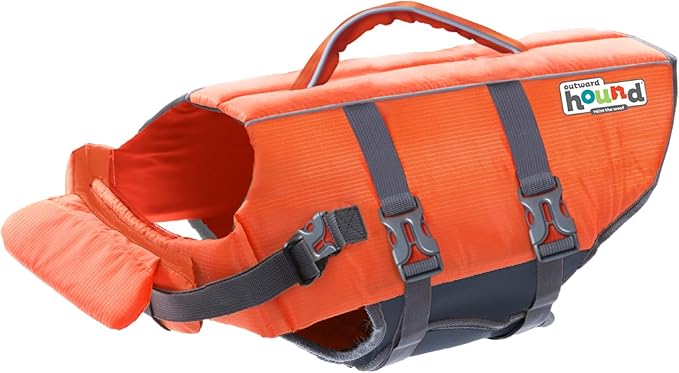 Outward Hound Granby Splash Orange Dog Life Jacket, Small