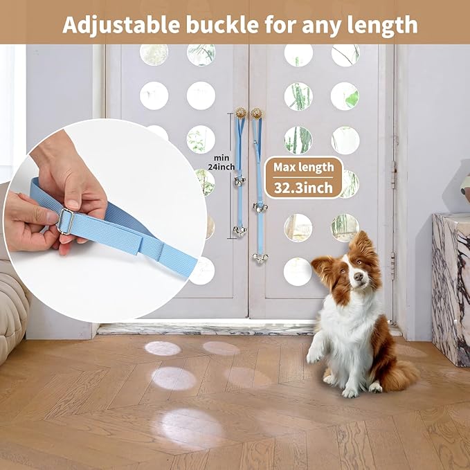 Dog Door Bell for Potty Training, Adjustable Length and Height, Pink