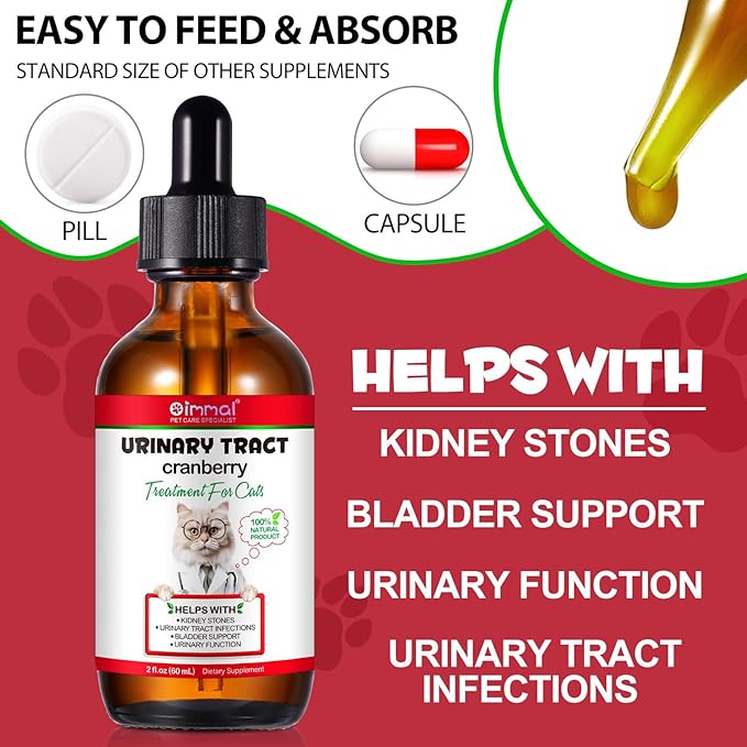 Feline Urinary Tract Health, Cat UTI Remedy, Natural Herbal Supplement, Supporting Regular Care for Urinary Health 2 fl oz