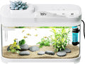 Smart Fish Tank 3 Gallon Aquarium Kit with Heater, Temperature Monitor, 3 Stage Filtration, 8 Color Lighting, Self Cleaning Small Betta Tank Acrylic