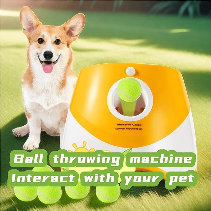 Dog Launcher Automatic Toy Tennis Throwing Pinball Machine Fun Interactive Throw Rechargable Catapult USB Charging(Dark Green)