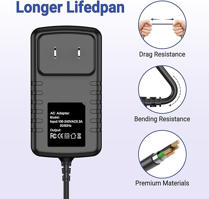 12V Charger for Neakasa PS0120 M1 Lite M1Lite Open-Top Automatic Cat Litter Box