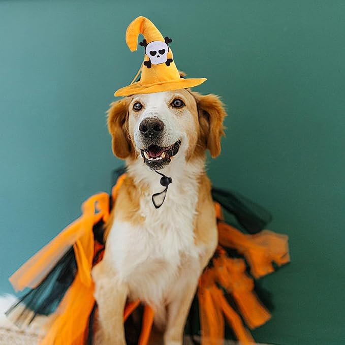 1PC Dog Halloween Day Costume - Dog Cat Halloween Hat Pet Adjustable Headpiece Hat Pet Skull Costume Soft Pet Hat Cute Hat for Dogs and Cats