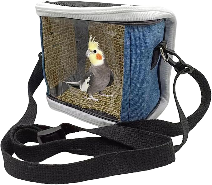 Bird Carrier Cage - Portable Outdoor Bag, Lovebirds Travel Case, Vet Visit Transport, Short Trip Holder | Breathable Portable Bird Carrier Cage with Secure Zipper Design for Macaw Budgies Walking