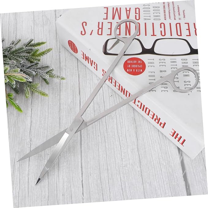 NOLITOY Ergonomic 25cm Aquatic Plant Tongs Scissors for Fish Tank Cleaning Steel Tank Plant Tool