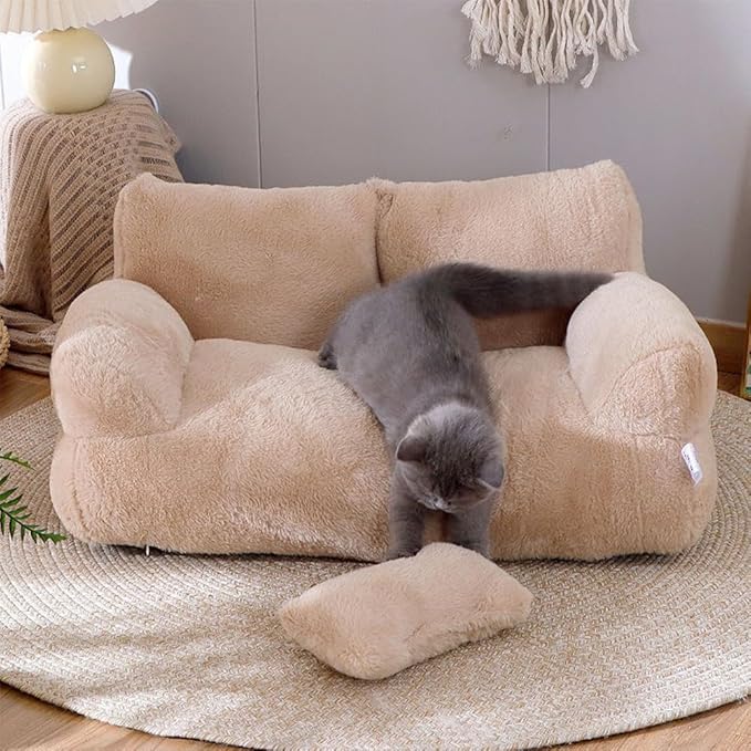 Cat Sofa Bed Pets Cute Couch,Medium Dog, Large Cat Sofa Pet Bed cat Supplies for Indoor (Off-White, X-Large)