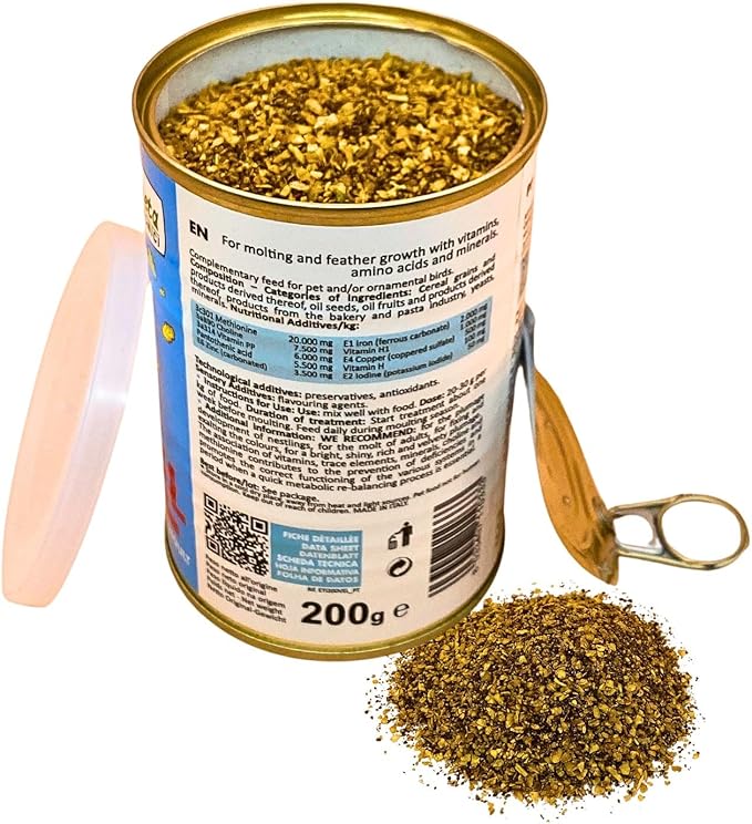 Pineta VellBrill 200g - Bird Supplement and Vitamin for Canaries - Canary Molting Supplement to Release The Stress of The Shedding Season, Enhance Diet and Promote Healthy