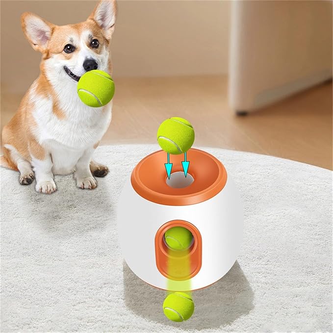 Automatic Ball Launcher for Dogs, Large Silent Dog Ball Thrower with Remote Control, 3 Adjustable Throwing Distances, Rechargeable, Durable, Indoor/Outdoor Use (Blue)