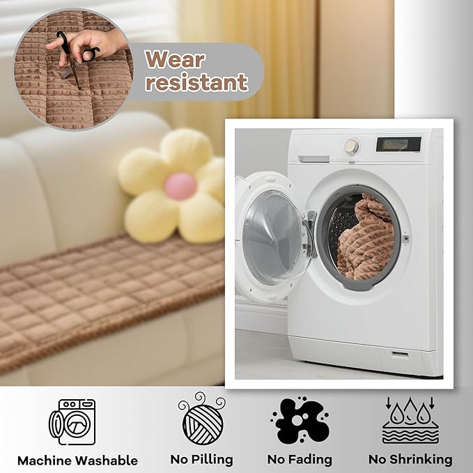 Washable Dog Couch Cover Protector, Non Slip Dog Bed Mat Machine Washable Large Blanket for Dogs, Pet Couches Covers for Sofa (Coffee, 27.6 * 59.1 '')