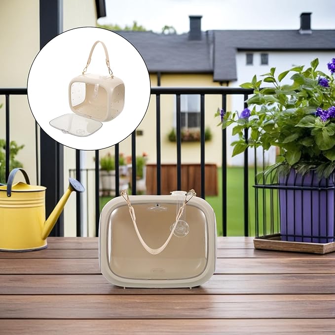 Toyvian Parakeet Travel Carrier Bird Cage Portable Small Bird Travel Cage with Breathable Mesh and Food Container for Parrots Cockatiels and Finches