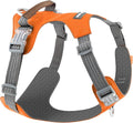No Pull Dog Harness – Adjustable Reflective Nylon Vest for Small Medium Large Dogs, Escape Proof Training Harness with Leather Control Handle, Lightweight Aluminum Hardware (Orange, S)