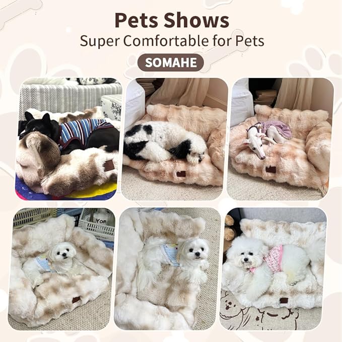 Cat Bed for Indoor Cats Dog Couch Cat Couch Bed Washable Dog Beds for Small Dogs & Cats with Removable Cover, Fluffy Pets Couch with Non-Slip Bottom 24"X18"X10"Coffee