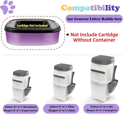 10 Pack Cat Litter Refills Scented Bag Compatible With Standard and Plus Disposal Cartridge, Universal Bags (Not Include Cartridge)