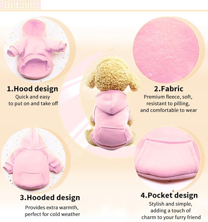 TAPBULL Dog Dresses, Fashionable Pet Dog Sweatshirt Clothes in Light Colors, Cute Cat Birthday Dress Outfit (Pink/Purple/Coffee 3-Pack), Small