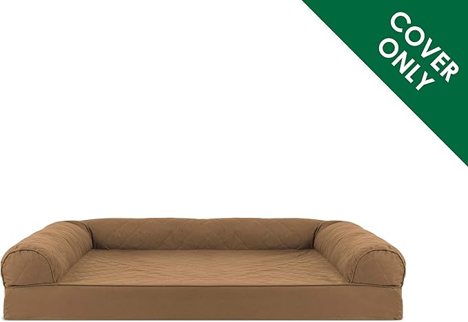 Furhaven Replacement Dog Bed Cover Quilted Sofa-Style, Machine Washable - Toasted Brown, Jumbo (X-Large)