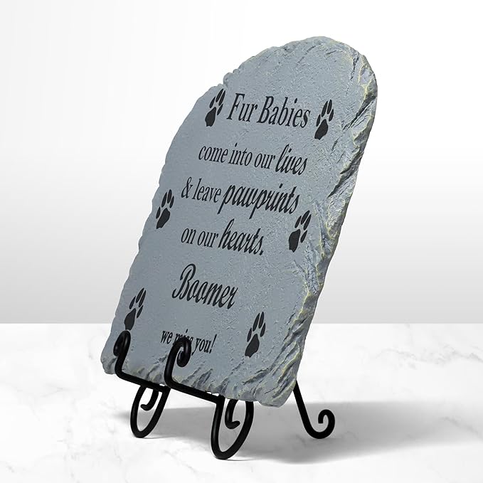Let's Make Memories Personalized Pet Memorial Marker - Cat - Resin Sympathy Garden Stone