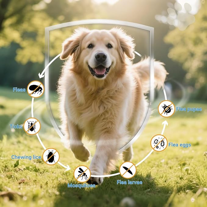 Flea and Tick Prevention for Dogs, 120 Soft Chews Natural Dog Flea and Tick Chewables Oral Flea Supplement for Dogs, Puppy Flea Support - All Breeds & Ages - Chicken Flavor