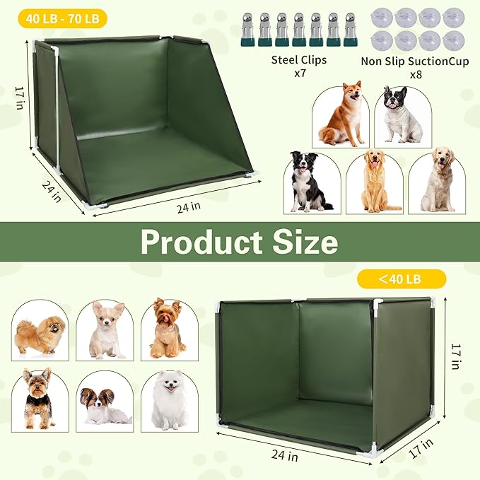 24x17.7x17.7 Dog Pee Pad Holder with High Walls,Waterproof Puppy Litter Box,Foldable Indoor Dog Potty,No Spill Pet Toilet for Small/Medium Puppy, Easy Clean,Army Green