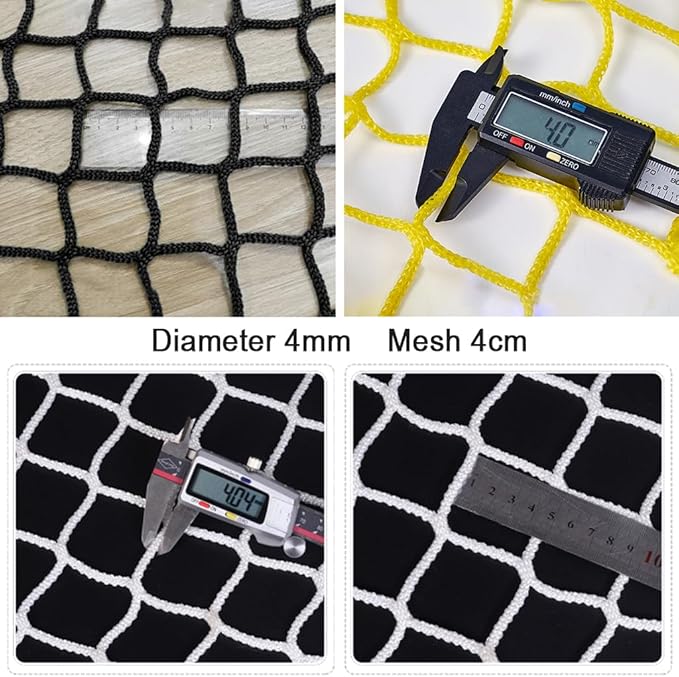 Store Partition Net In Black Knotless Polyester,Scenic Area Fall Protection Nets Mesh Hammock,Balcony Stairs Safety Protective Netting,Kids Playground Fence R(Size:2M×8M(6.5FT×26.2FT),Color:Black)