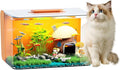 2.5 Gallon Fish Tank Small Aquarium Starter Kit with Hidden Filtration, 3 Color Light, Self Cleaning Nano Tank for Betta, Shrimp, Guppy, Angelfish