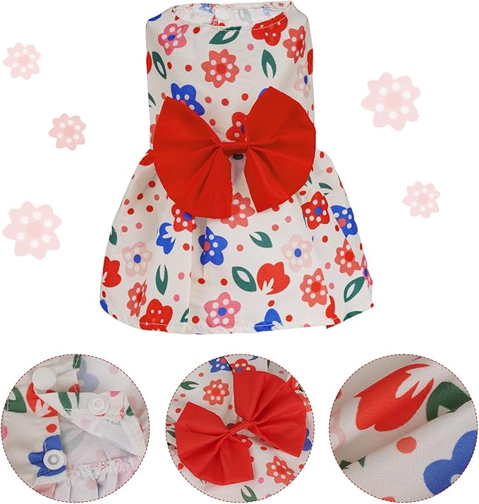 choyaxo Small Dogs Girl Bow Cat Dress