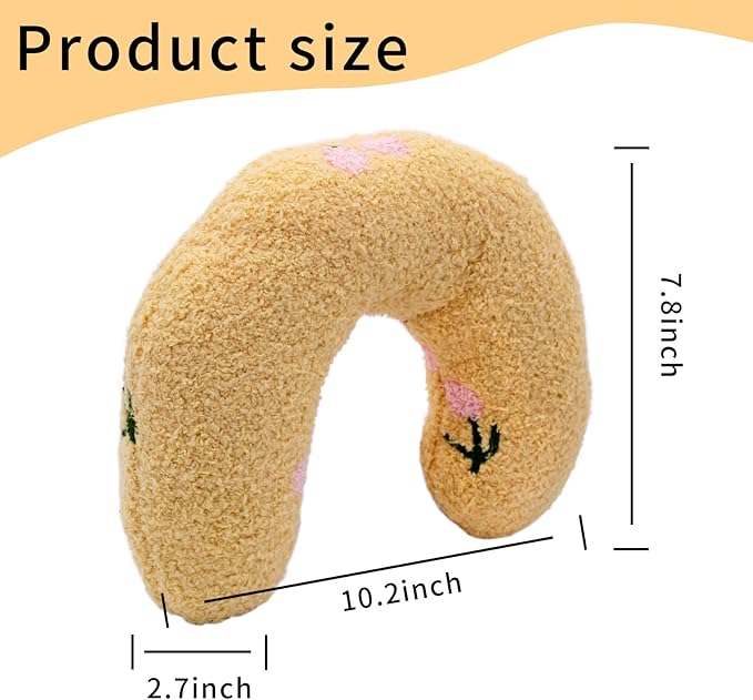 Andiker Pillows for Cats, U Shape Soft Fluffy Kitten Pillow to Lay On Cat Bed Pillow Ultra Soft Pet Pillow for Kittens Fluffy Cat Pillows for Indoor Cats and Puppies to Improve Sleep Quality (White)