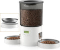 Automatic Cat Feeder for 2 Cats, 4.2L Dual Food Dispenser, Up to 6 Meals/Day, Portion Control, Voice Message, Dual Power Options (Transparent+White, Dual Stainless Steel Bowls)