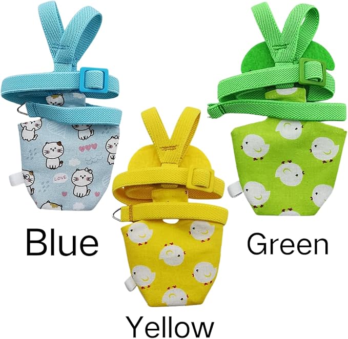 Adjustable Bird Diaper Harness Flight Suit Clothes with 80 Inch Flying Leash Rope for Parrots Conure Cockatiel (Yellow,M)