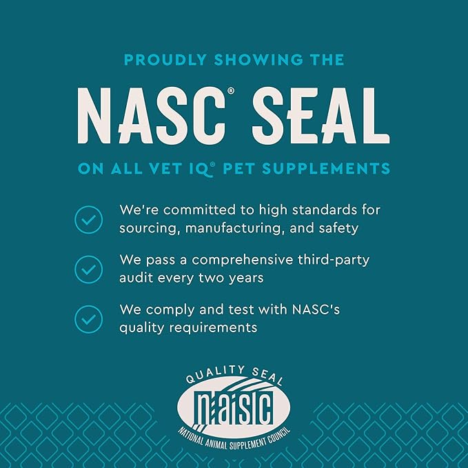 VetIQ Advanced Calming Support Supplement for Dogs, Dog Calming Chews - Anxiety Relief Treats Stress and Promote Relaxation, Made in The USA, 60 Count
