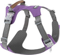 No Pull Dog Harness – Adjustable Reflective Nylon Vest for Small Medium Large Dogs, Escape Proof Training Harness with Leather Control Handle, Lightweight Aluminum Hardware (Purple, XL)