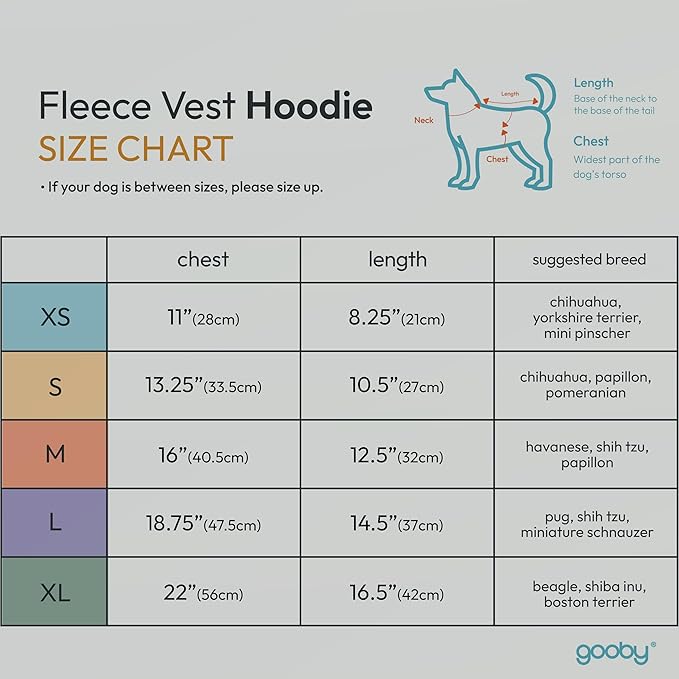 Gooby - Fleece Vest Hoodie, Small Dog Pull Over Hooded Fleece Jacket with Leash Ring, Gray, Medium