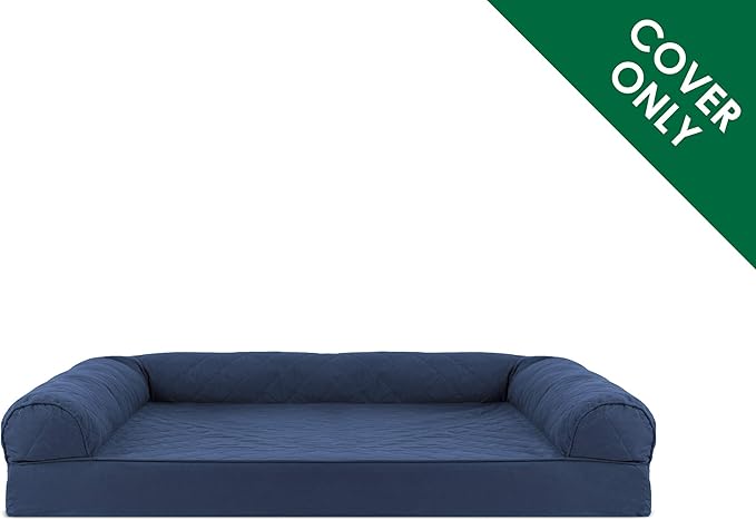 Furhaven Replacement Dog Bed Cover Quilted Sofa-Style, Machine Washable - Navy, Medium